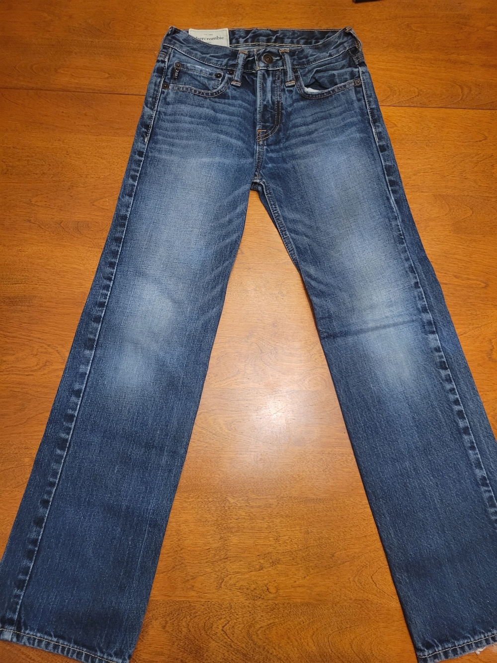 abercrombie kids Classic Medium Blue Straight Jeans | 12 Slim